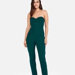 Express Emerald Green Strapless Jumpsuit 8
